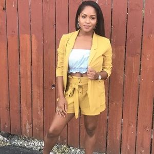 Yellow Short Suit Set